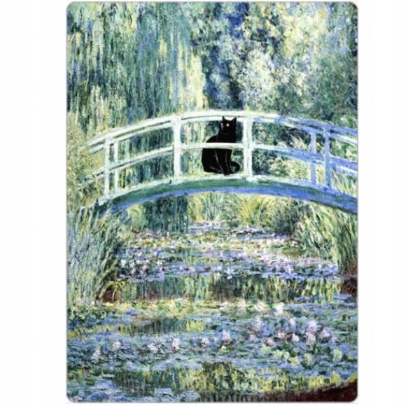Monet Waterlilies Black Cat Magnet - Picture 2 of 4